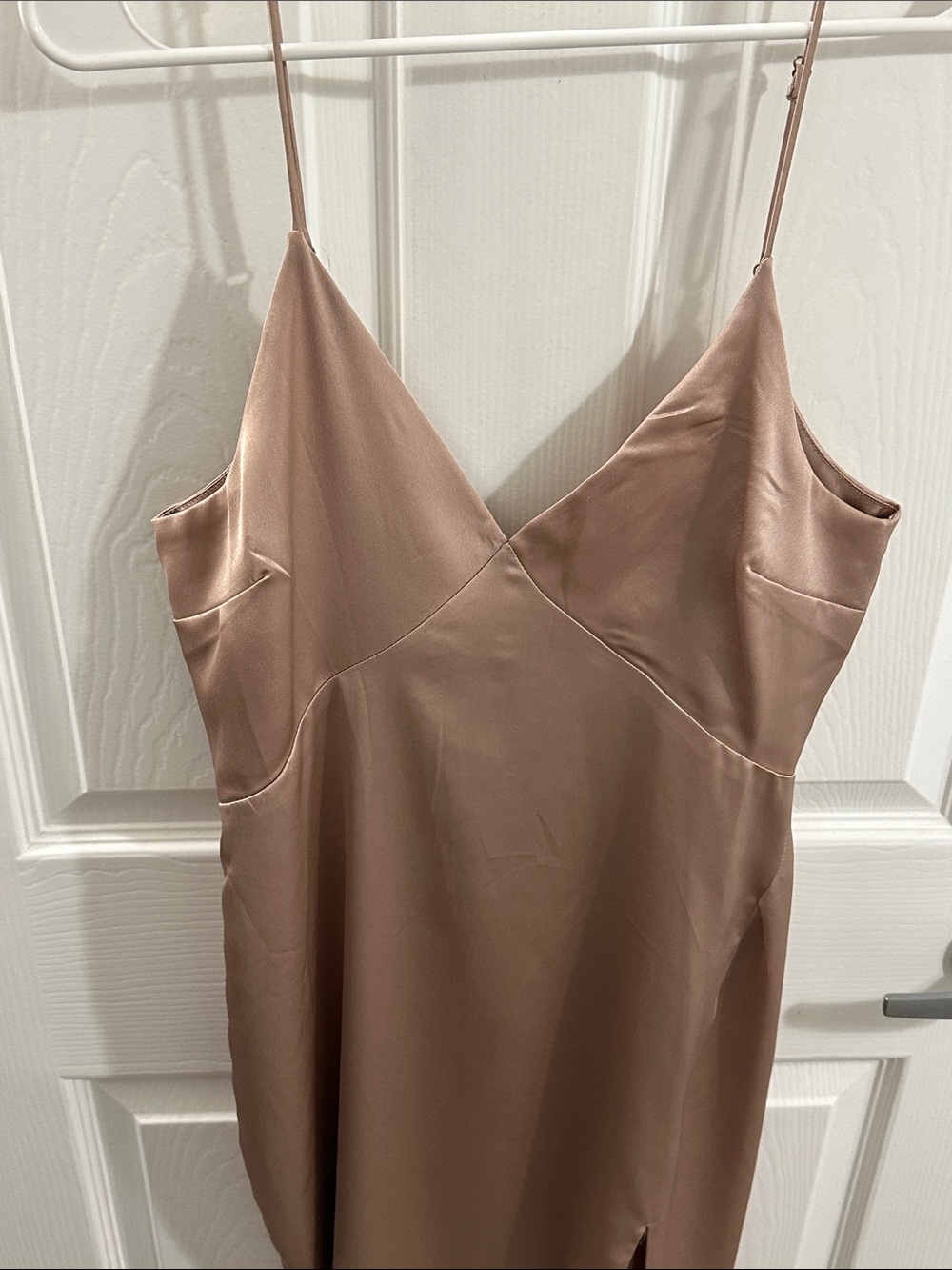 Stolen Hearts Satin Slip Midi Dress with Slit - Elegant Spaghetti Strap Midi